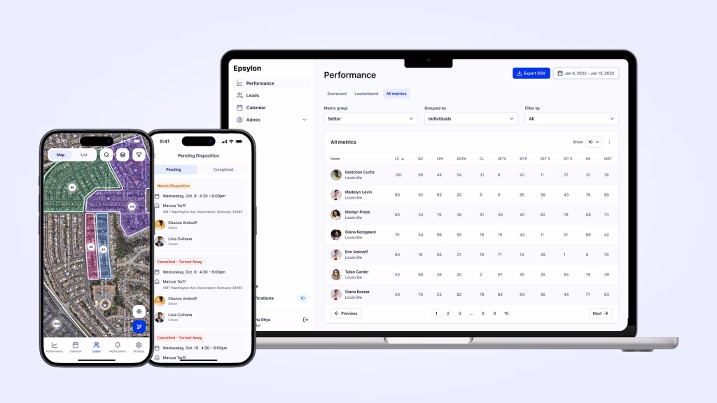 Epsyon B2B sales app UX/UI product design by AK Visuals